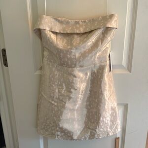Reformation strapless dress gold size 6